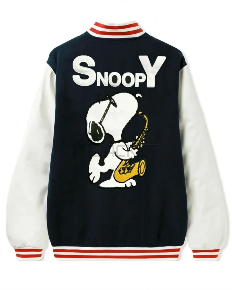 Snoopy Butter Black and White Letterman Jacket - image 2