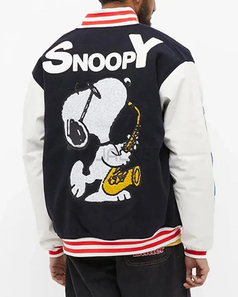 Snoopy Butter Black and White Letterman Jacket - image 4