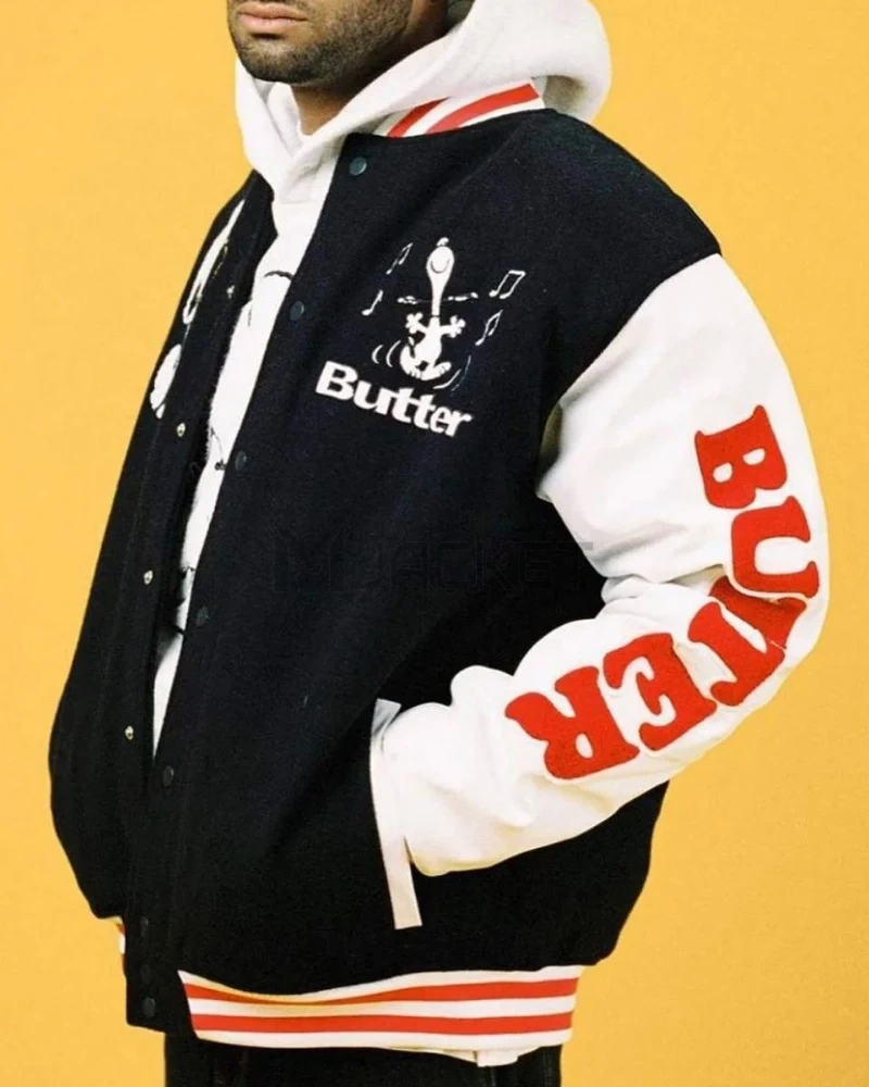 Snoopy Butter Black and White Letterman Jacket - image 5