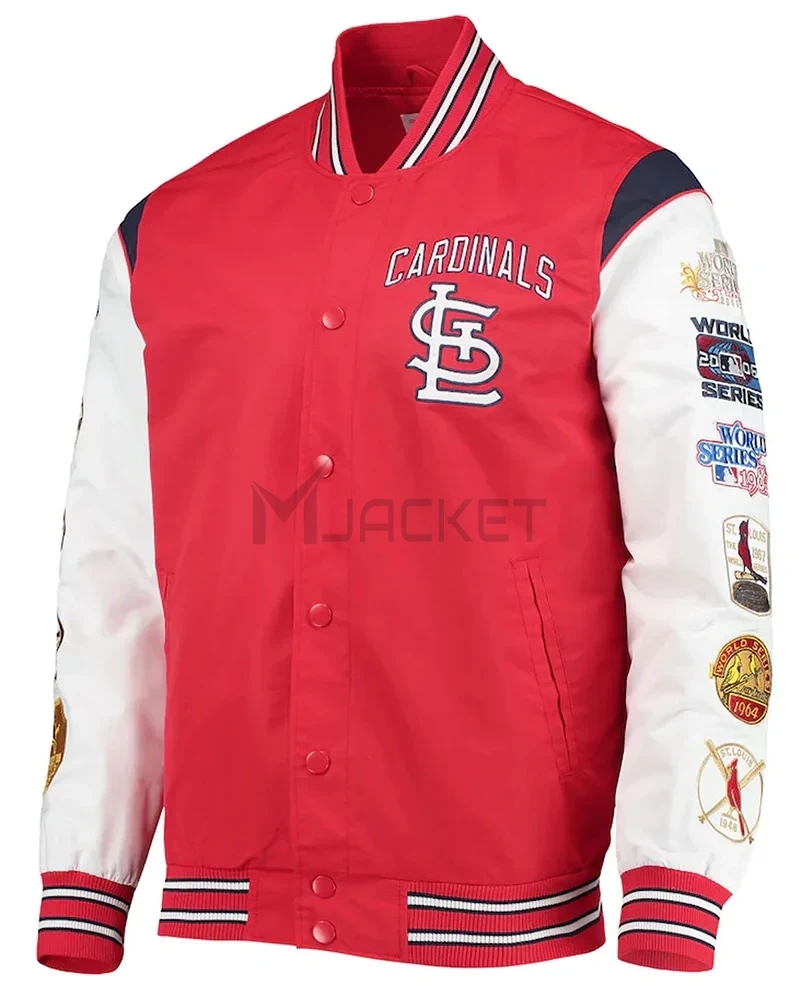 St. Louis Cardinals Game Commemorative Red/White Satin Jacket - image 1