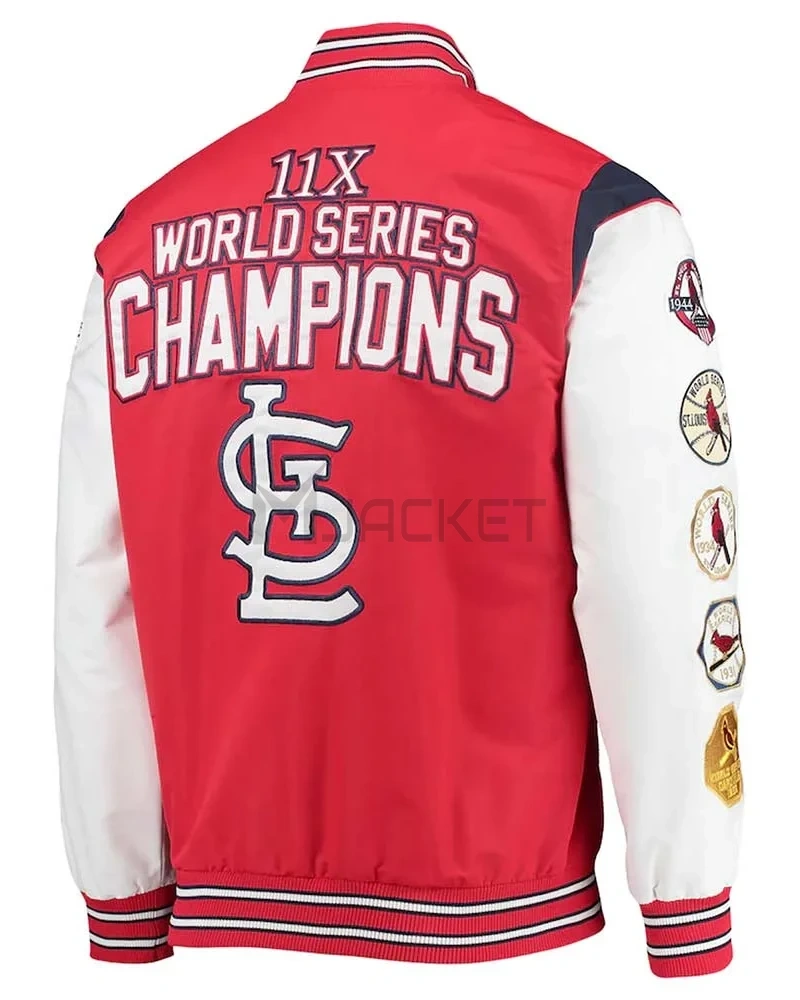 St. Louis Cardinals Game Commemorative Red/White Satin Jacket - image 2