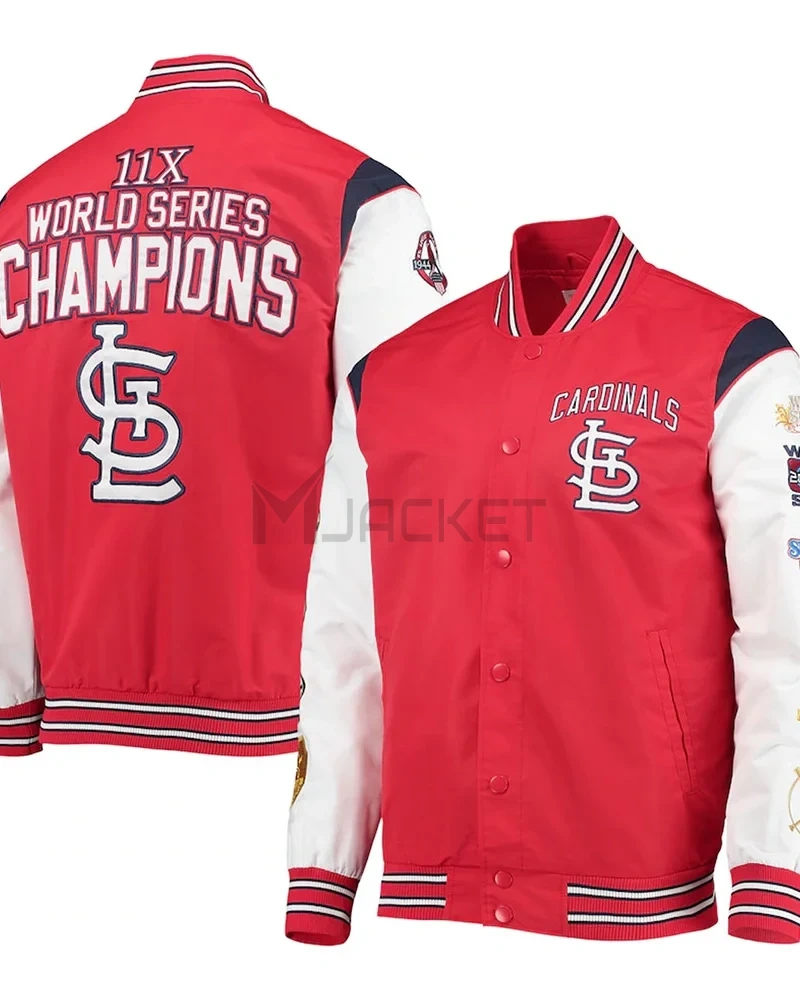 St. Louis Cardinals Game Commemorative Red/White Satin Jacket - image 3