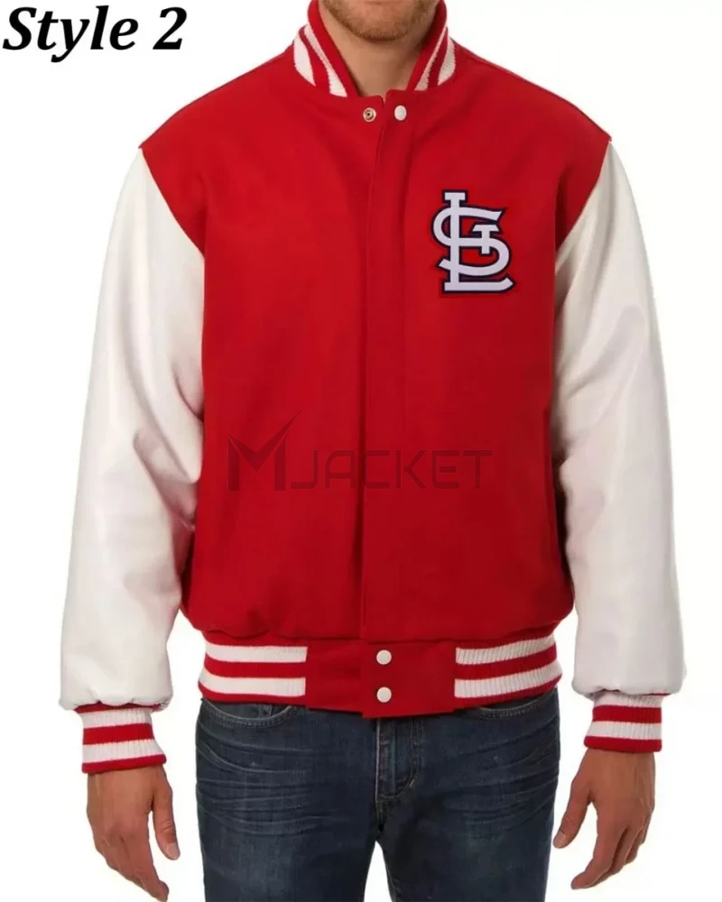 St. Louis Cardinals Letterman Red and White Two Tone Jacket - image 2