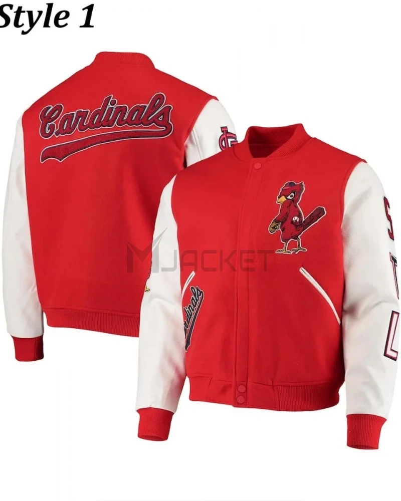 St. Louis Cardinals Letterman Red and White Two Tone Jacket - image 5
