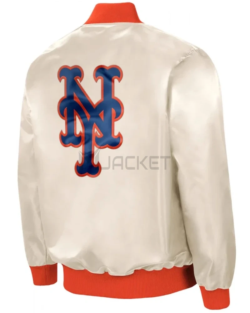 Starter NY Mets White Satin Jacket - image 2