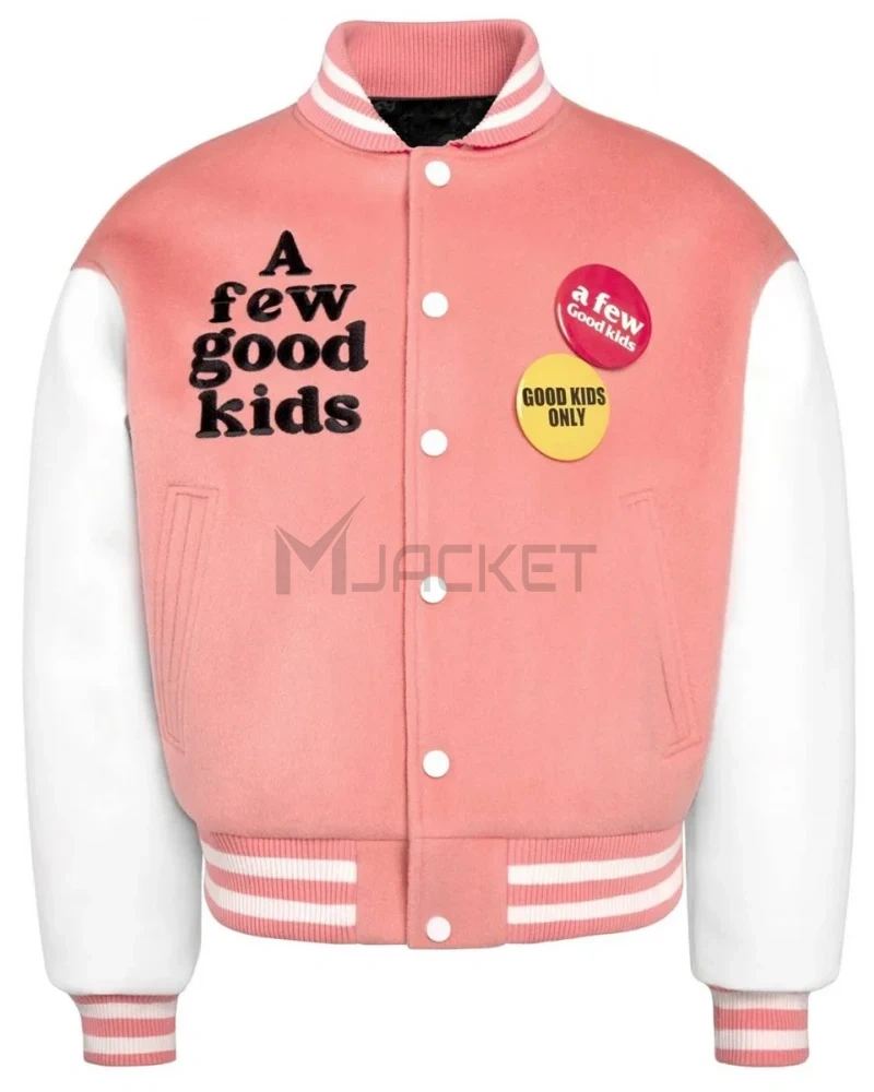 Strike A Few Good Kids Varsity White/Pink Jacket - image 1