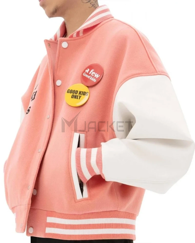 Strike A Few Good Kids Varsity White/Pink Jacket - image 3