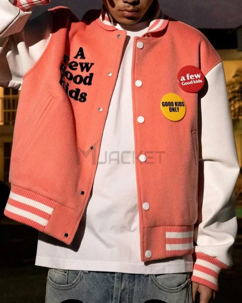 Strike A Few Good Kids Varsity White/Pink Jacket - image 5