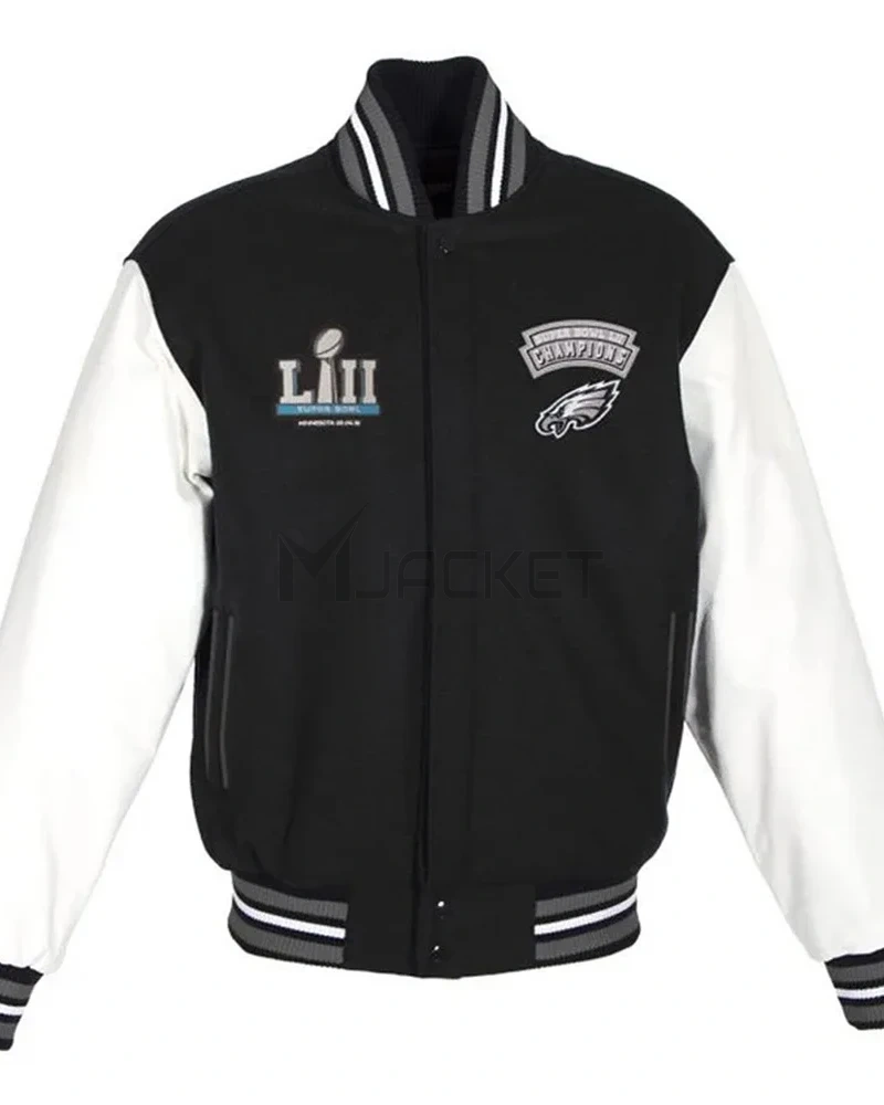 Super Bowl Champions Philadelphia Eagles Black Varsity Jacket - image 1