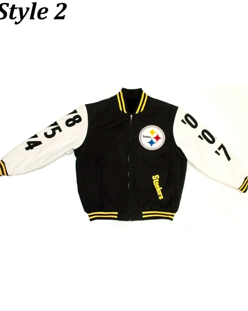 Super Bowl Champions Pittsburgh Steelers Black Letterman Jacket - image 2