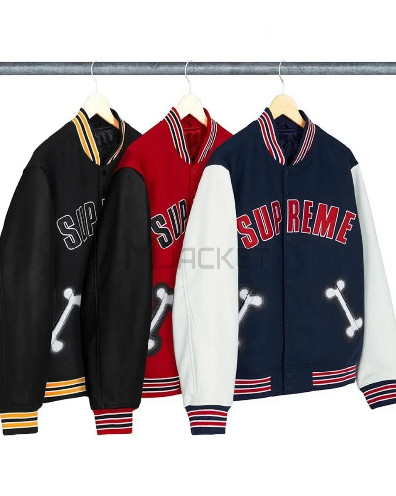 Supreme Bone Letterman Varsity Jacket - image 7