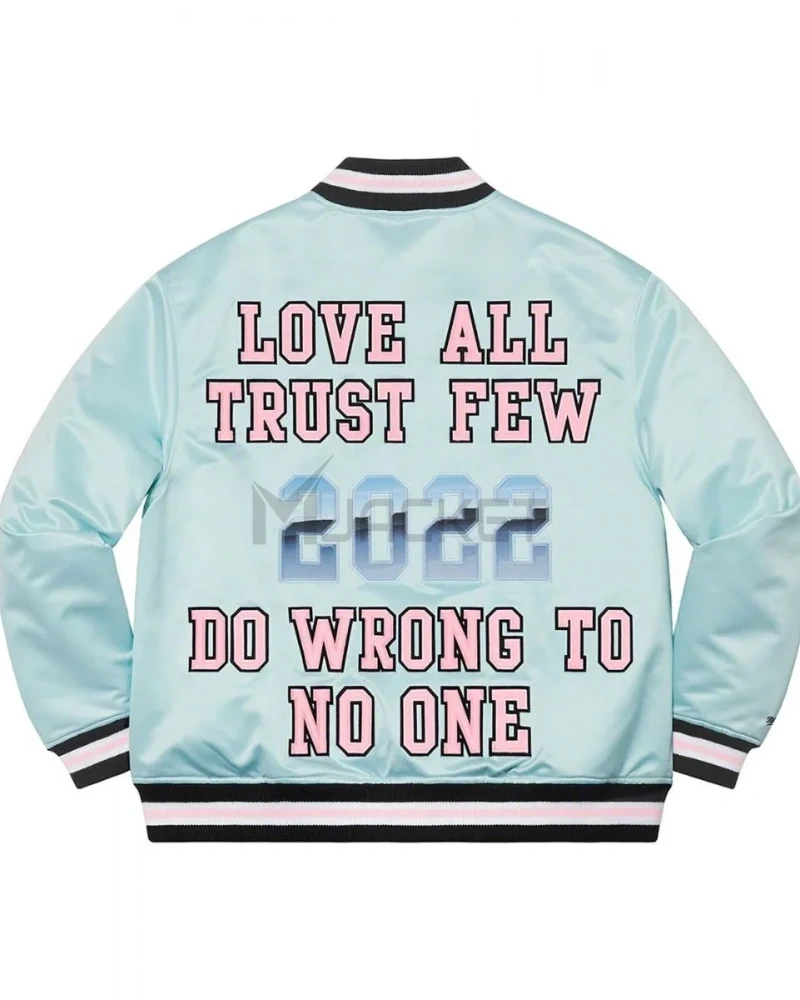 Supreme Love All Trust Few 2022 Varsity Satin Jacket - image 4