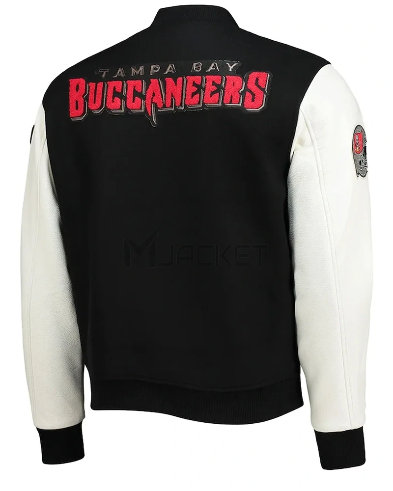 Tampa Bay Buccaneers White and Black Letterman Jacket - image 2