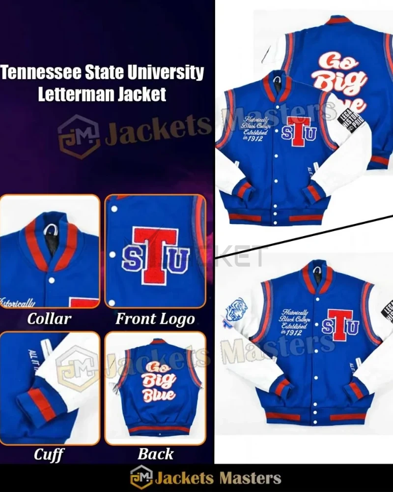 Tennessee State University Motto 2.0 Go Big Letterman Jacket - image 3