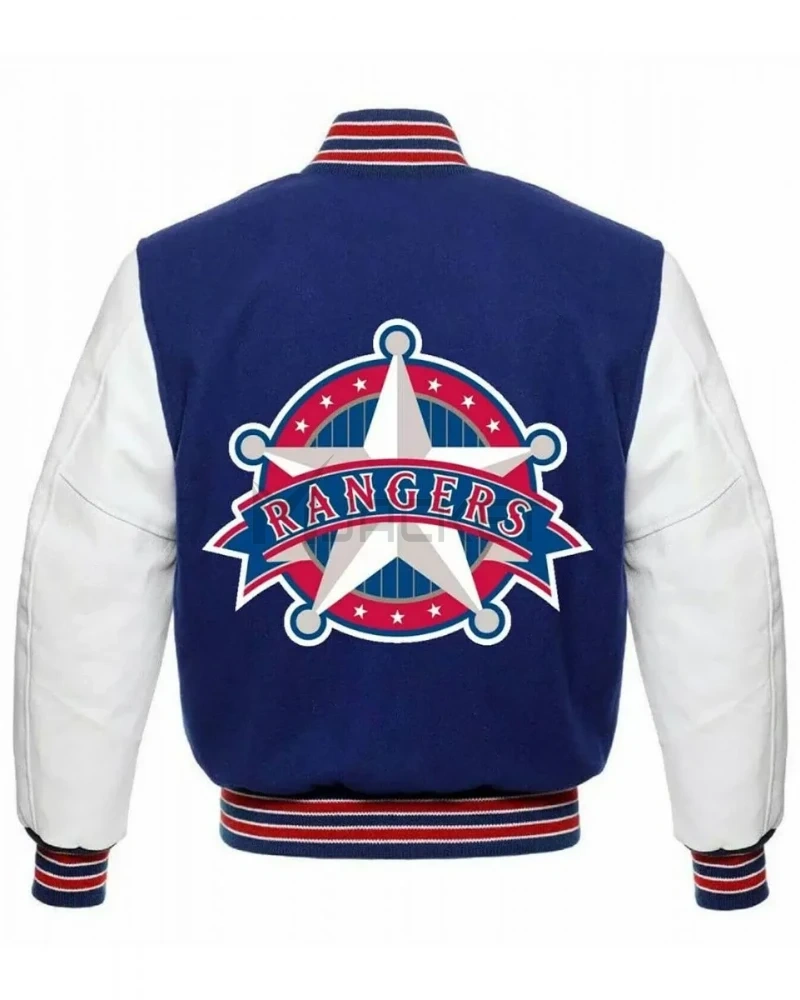 Texas Rangers White and Blue Varsity  Jacket - image 2