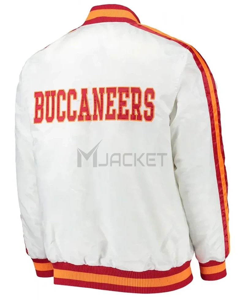 Throwback D-Line Tampa Bay Buccaneers White Satin Jacket - image 2