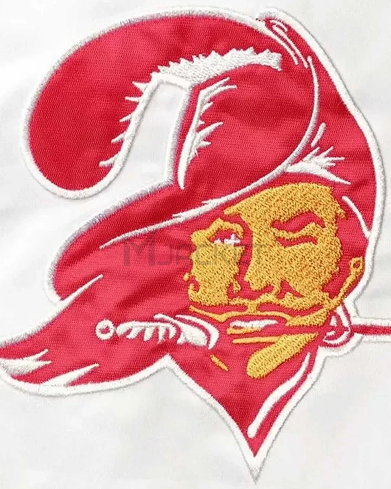 Throwback D-Line Tampa Bay Buccaneers White Satin Jacket - image 5