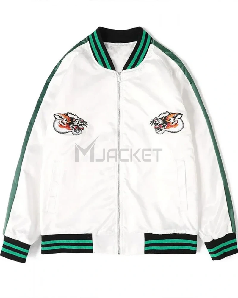 Tiger White Satin Jacket - image 1