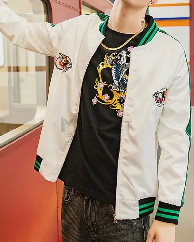 Tiger White Satin Jacket - image 2