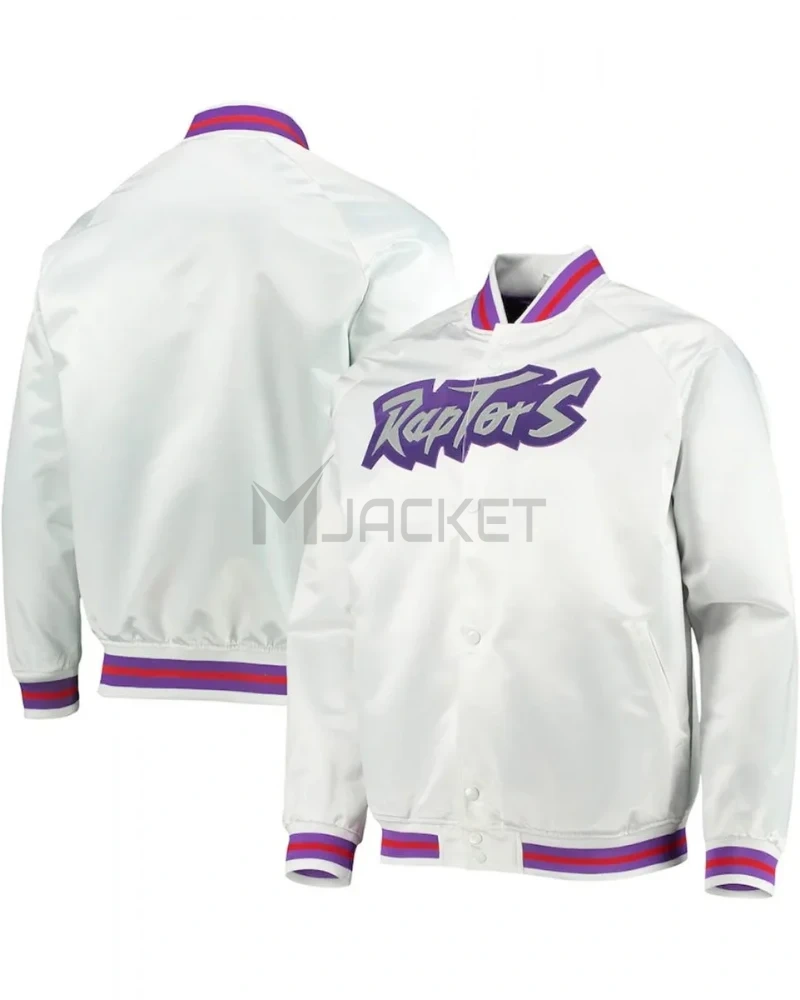 Toronto Raptors Hardwood Classics Full-Snap White Jacket - image 3
