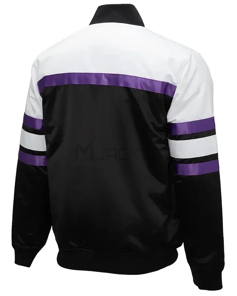 Toronto Raptors Hardwood Classics Script Black Satin Jacket - image 2