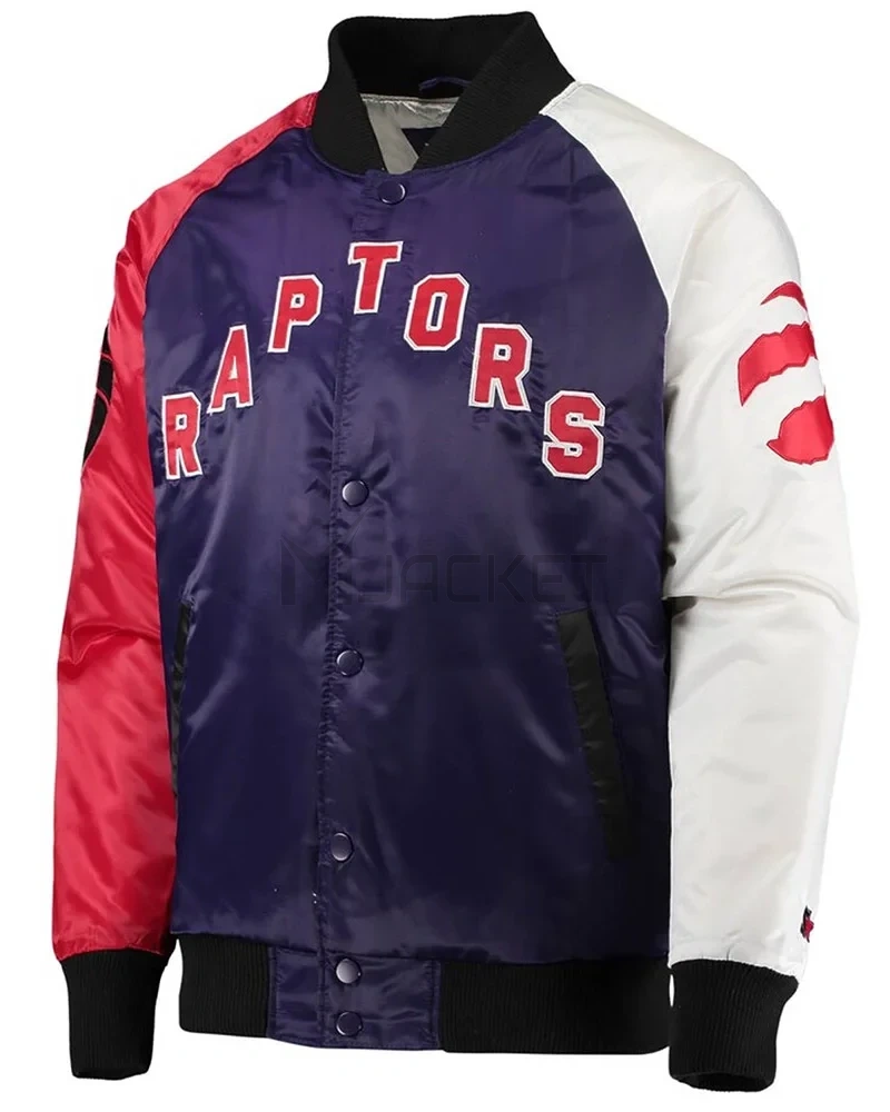 Toronto Raptors Purple/Red/White Tricolor Satin Jacket - image 1