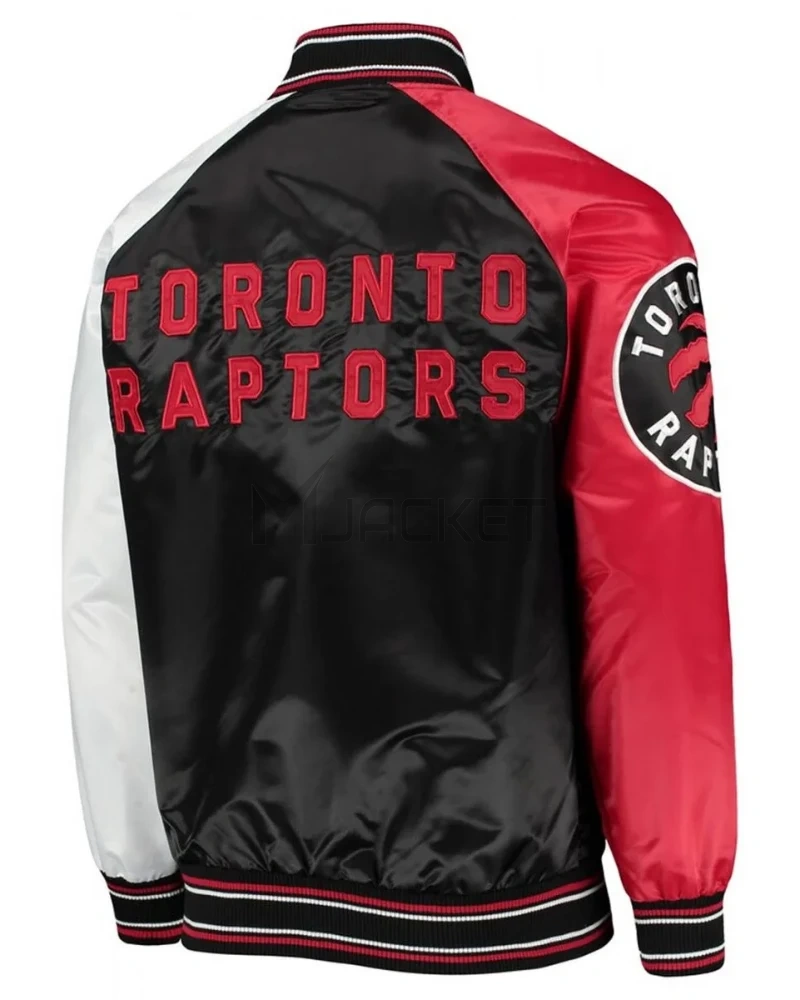 Toronto Raptors Reliever Raglan Black and Red Full-Snap Jacket - image 2