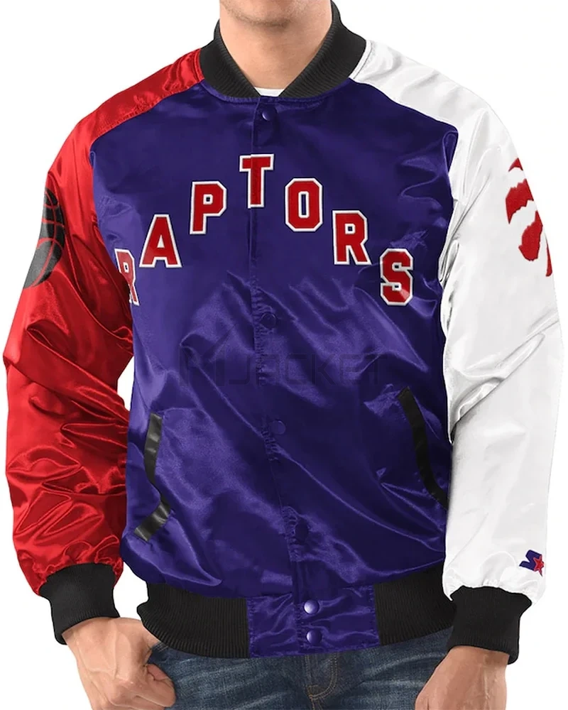 Tricolor Remix Toronto Raptors Satin Jacket - image 1
