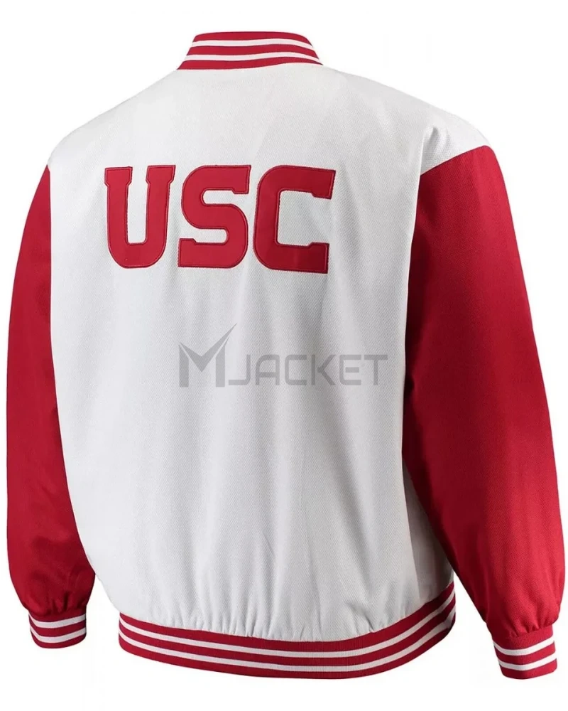 USC Trojans Team Varsity Satin Red and White Jacket - image 2