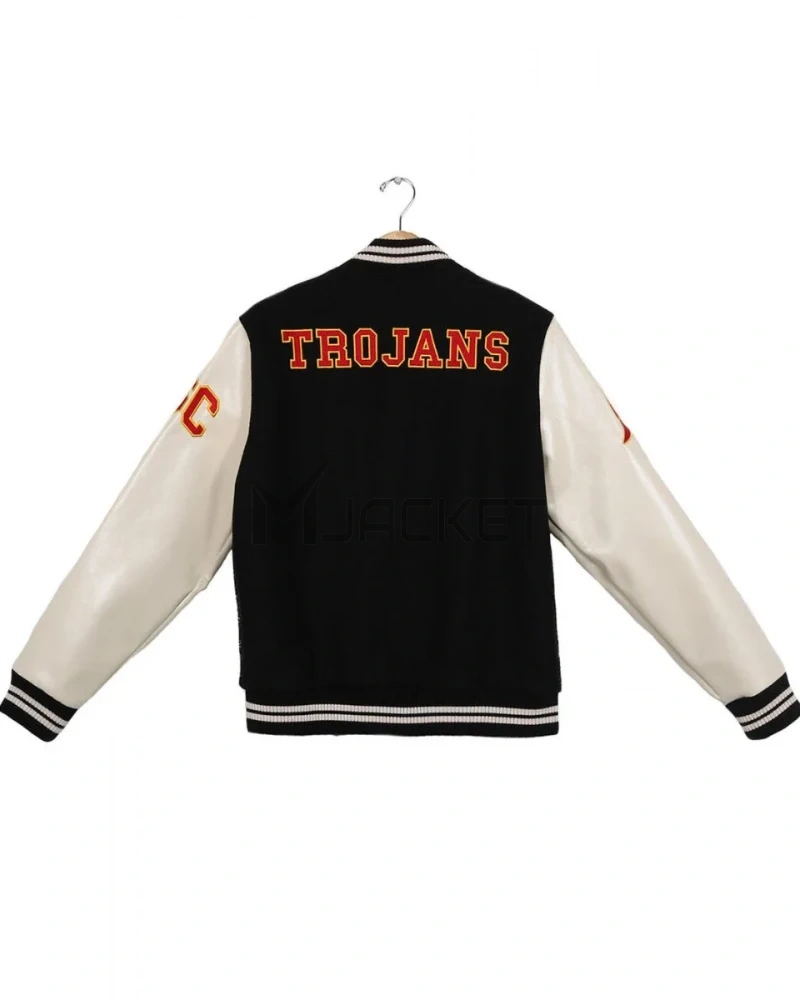 USC Trojans Varsity White and Black Jacket - image 2