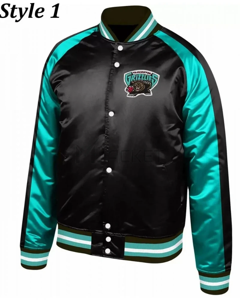 Vancouver Grizzlies Varsity Aqua Green and Black Jacket - image 1