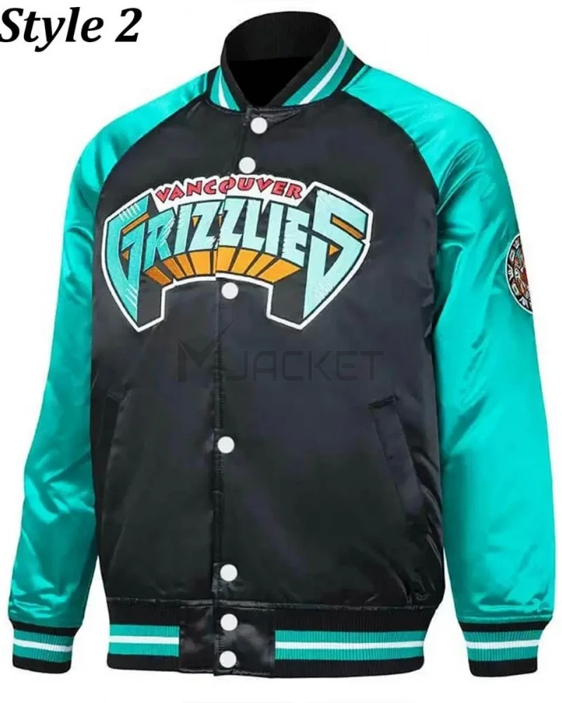 Vancouver Grizzlies Varsity Aqua Green and Black Jacket - image 2