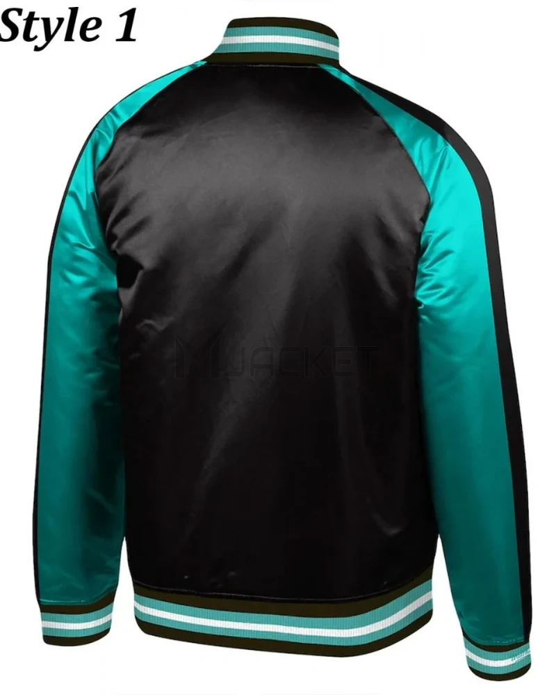 Vancouver Grizzlies Varsity Aqua Green and Black Jacket - image 3