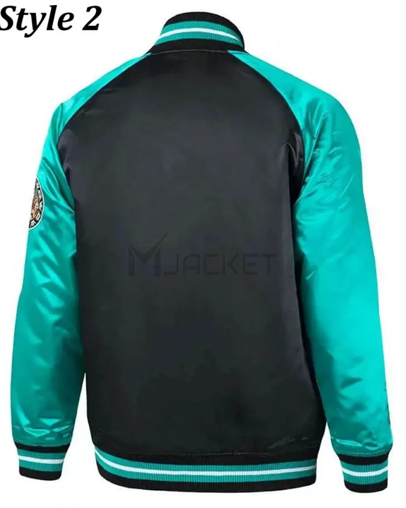 Vancouver Grizzlies Varsity Aqua Green and Black Jacket - image 4