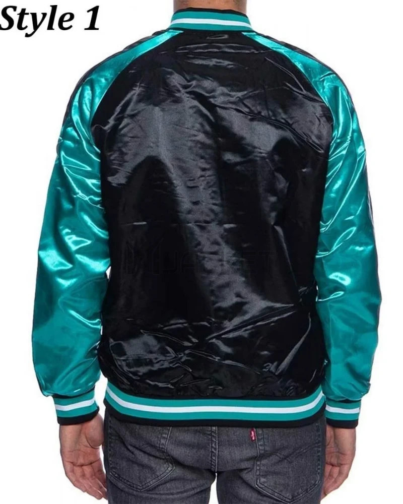 Vancouver Grizzlies Varsity Aqua Green and Black Jacket - image 6