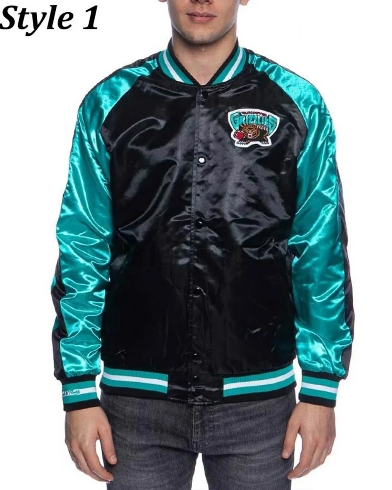 Vancouver Grizzlies Varsity Aqua Green and Black Jacket - image 7