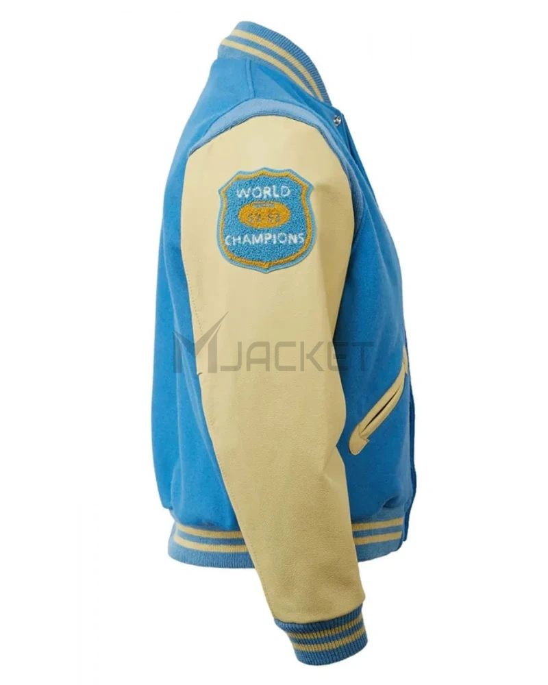 Varsity 1952 Detroit Lions Cream and Blue Jacket - image 3