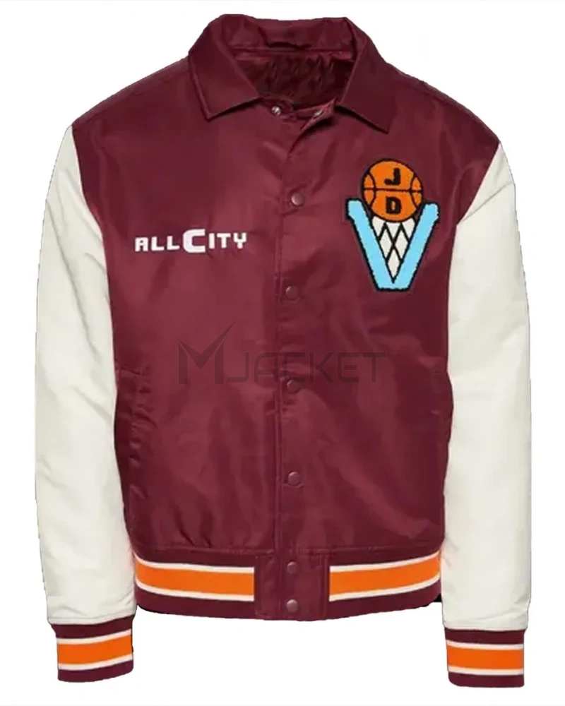 Varsity All City Basketball Maroon and White Jacket - image 1