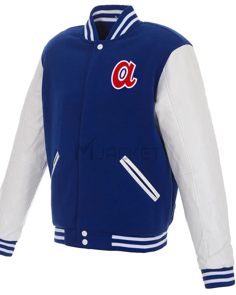 Varsity Atlanta Braves Royal/White Full-Snap Jacket - image 1