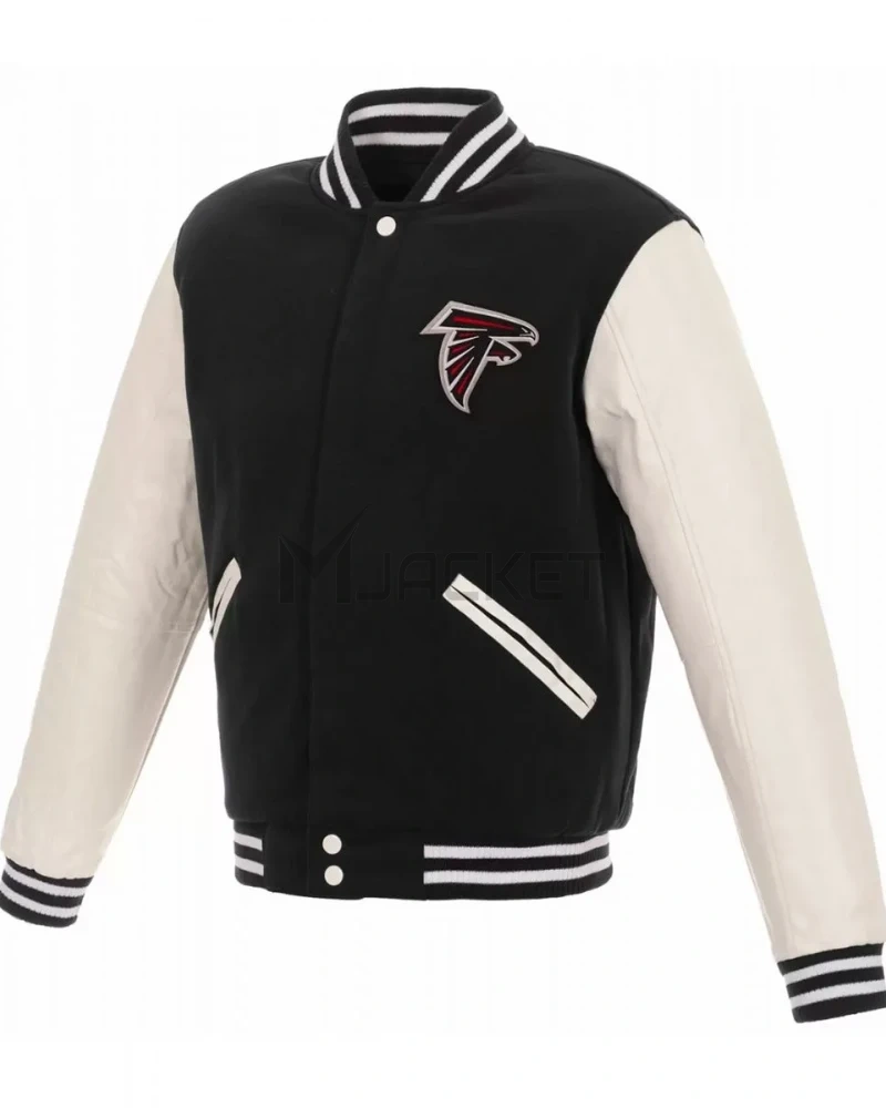 Varsity Atlanta Falcons White and Black Jacket - image 1