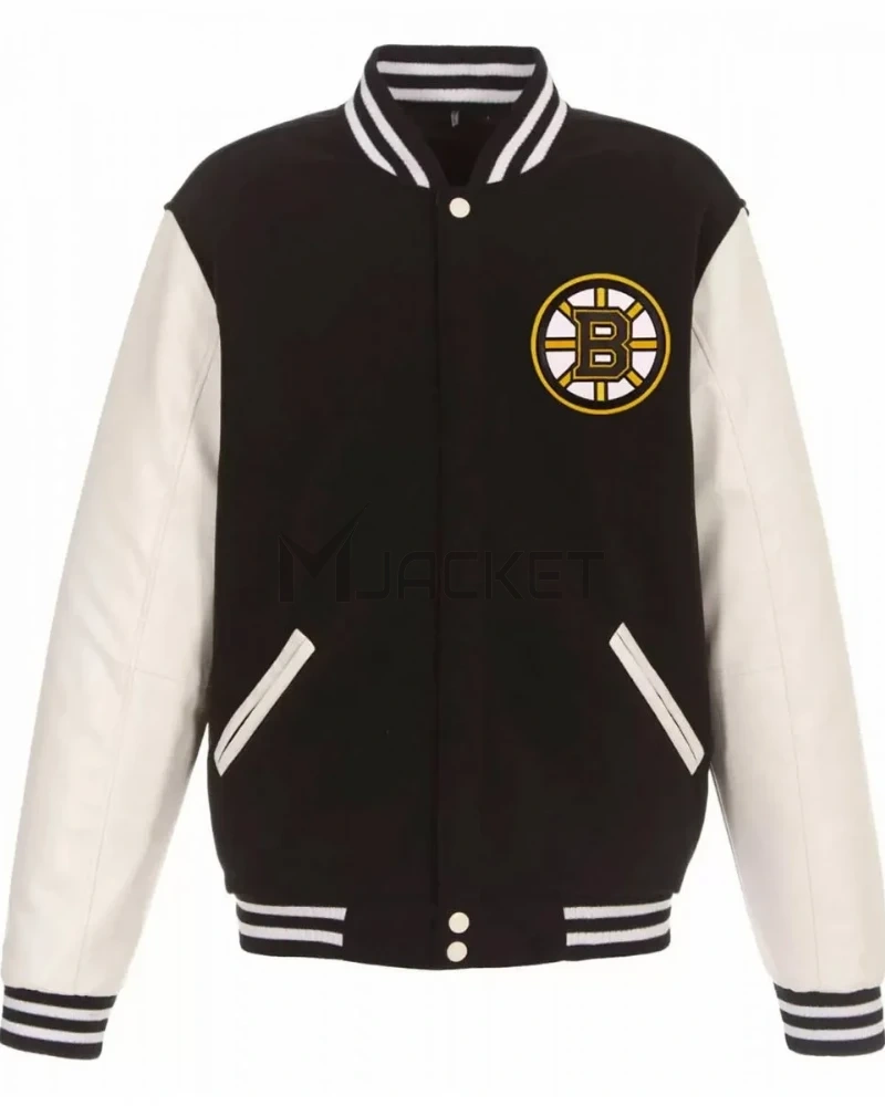 Varsity Boston Bruins White and Black Jacket - image 1