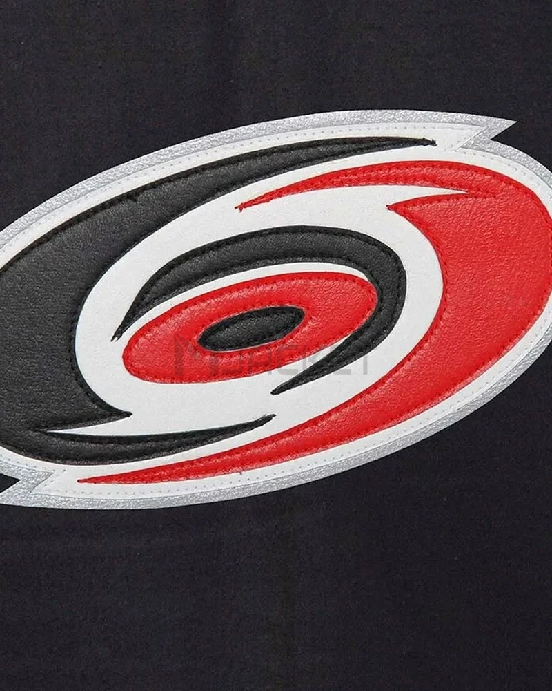 Varsity Carolina Hurricanes Black and White Two-Tone Jacket - image 3