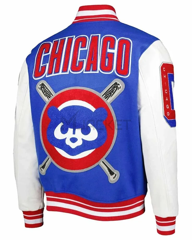 Varsity Chicago Cubs Mash Up White and Royal Blue Jacket - image 2