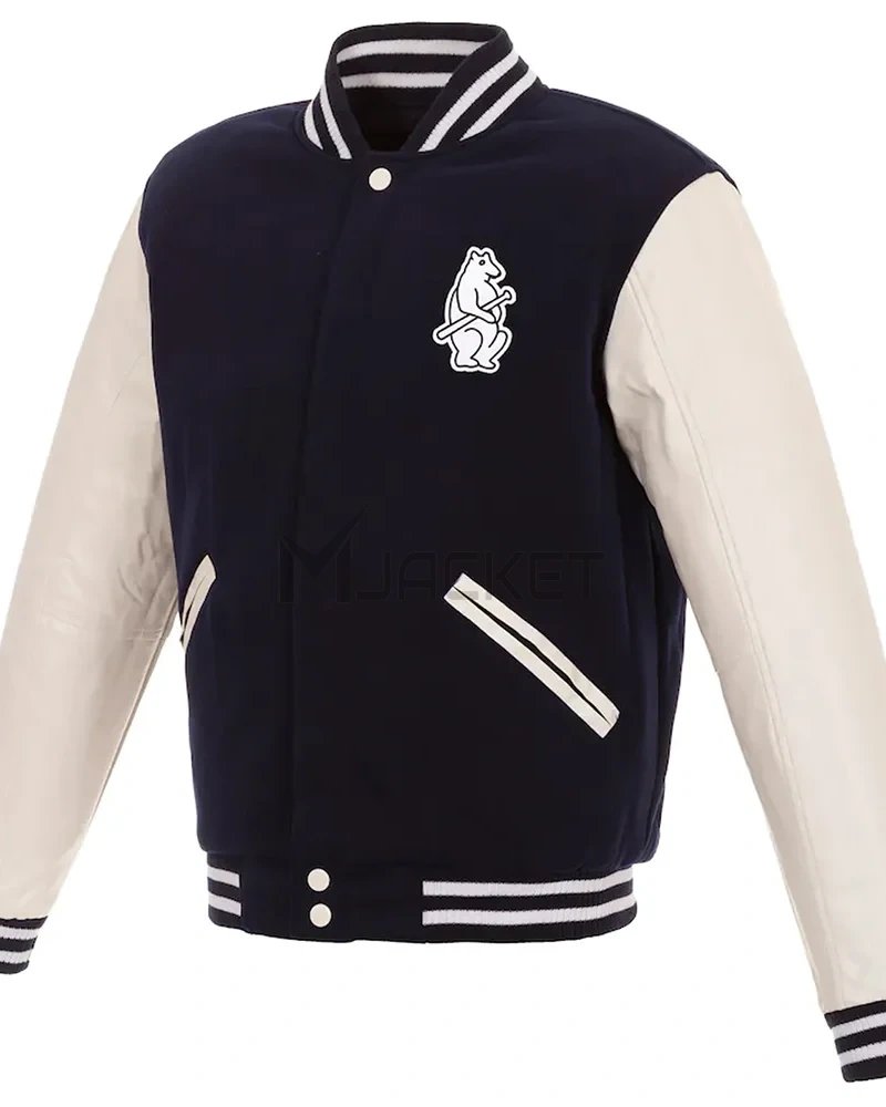 Varsity Chicago Cubs Navy and White Jacket - image 1