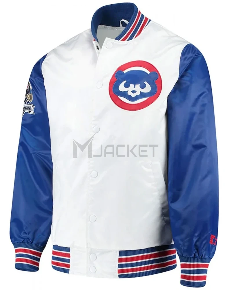 Varsity Chicago Cubs Satin Royal Blue and White Jacket - image 1