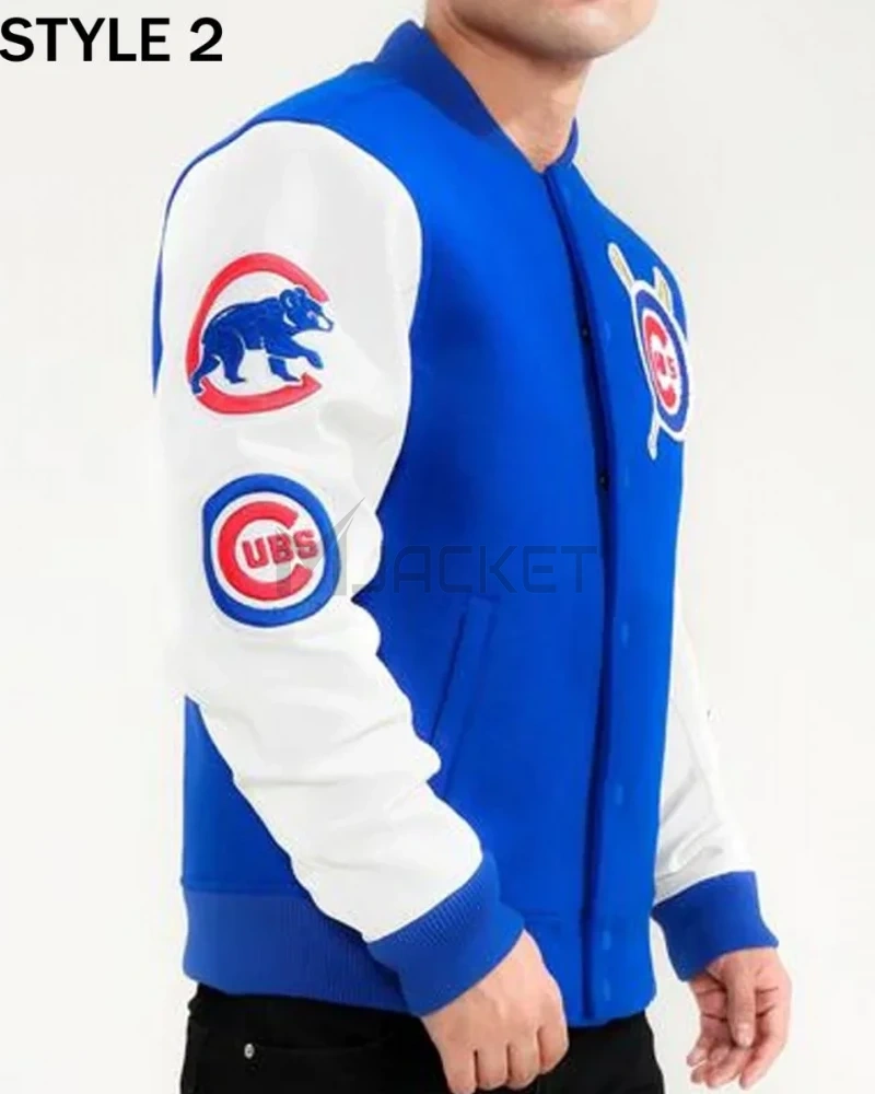 Varsity Chicago Cubs White and Royal Blue Jacket - image 10