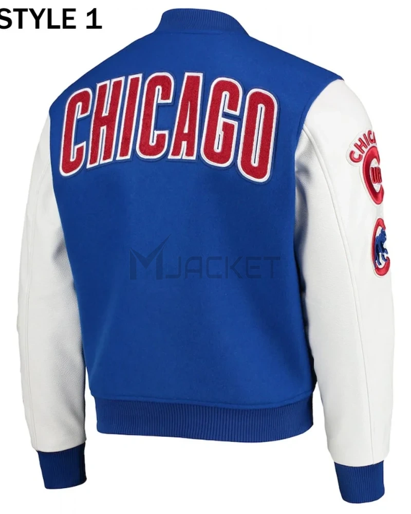 Varsity Chicago Cubs White and Royal Blue Jacket - image 2
