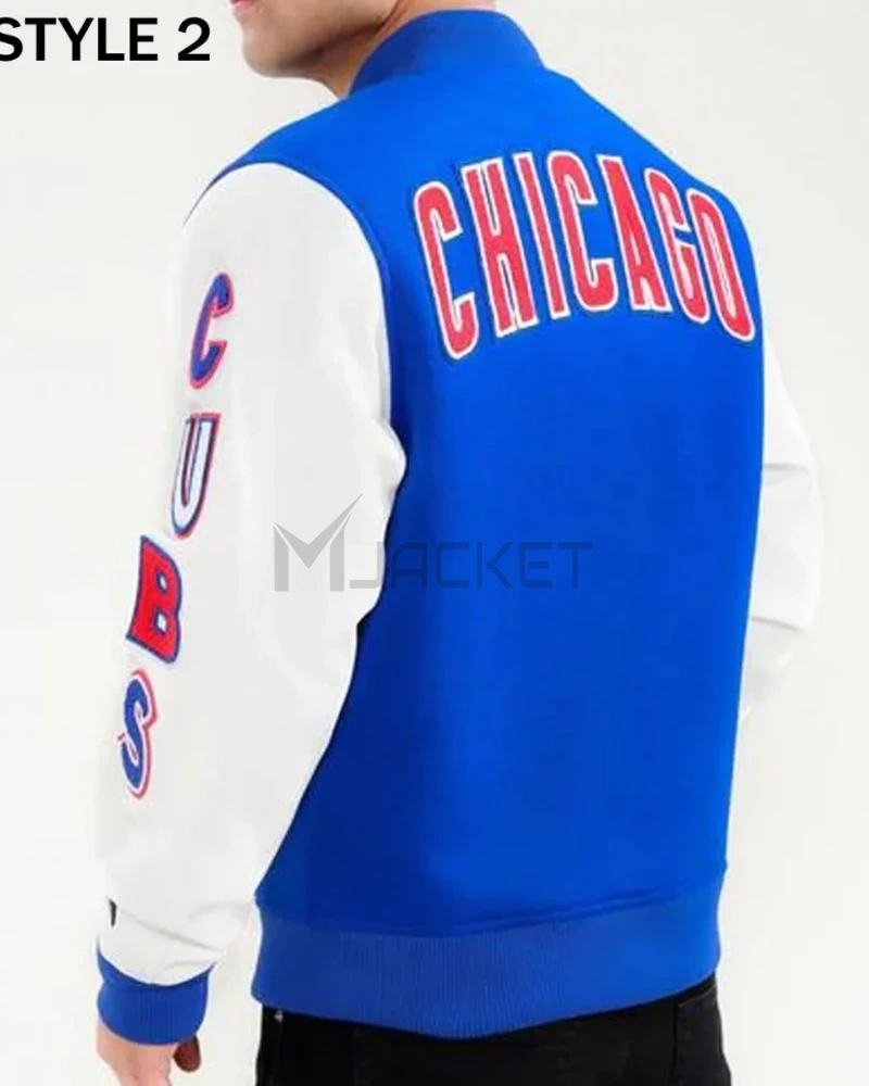 Varsity Chicago Cubs White and Royal Blue Jacket - image 6