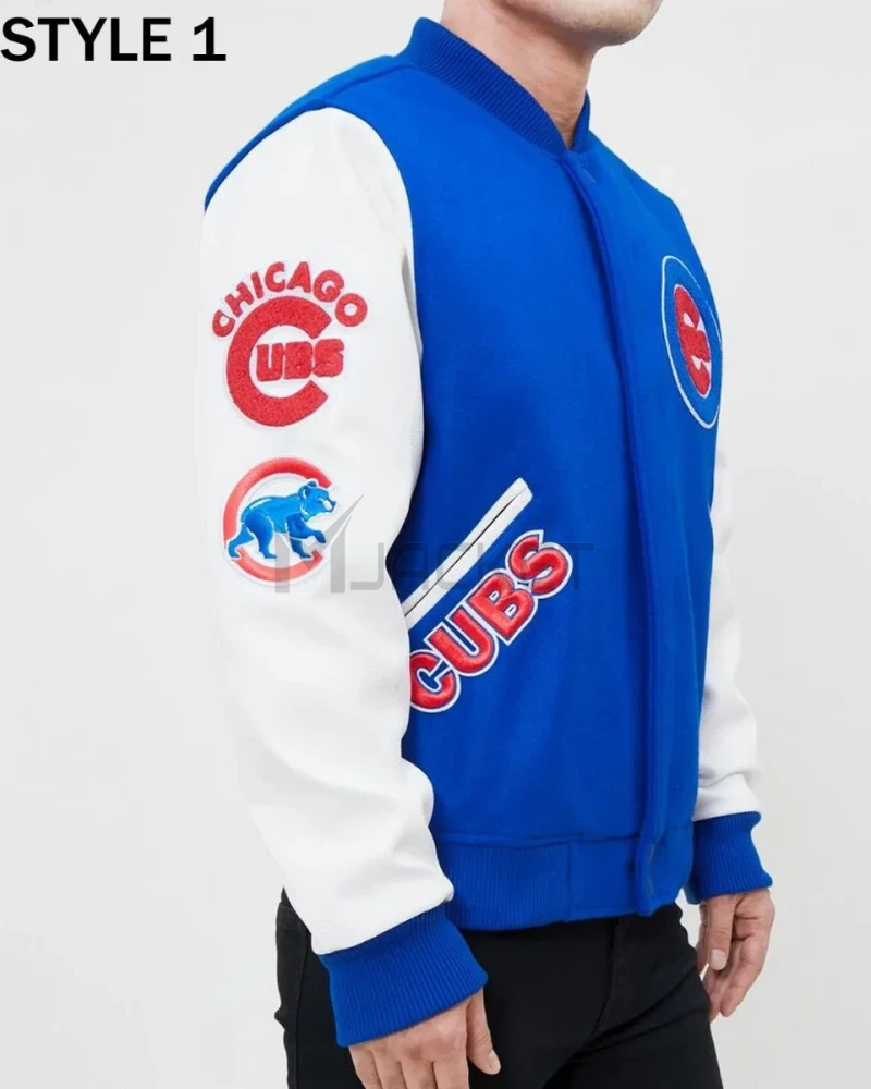 Varsity Chicago Cubs White and Royal Blue Jacket - image 7