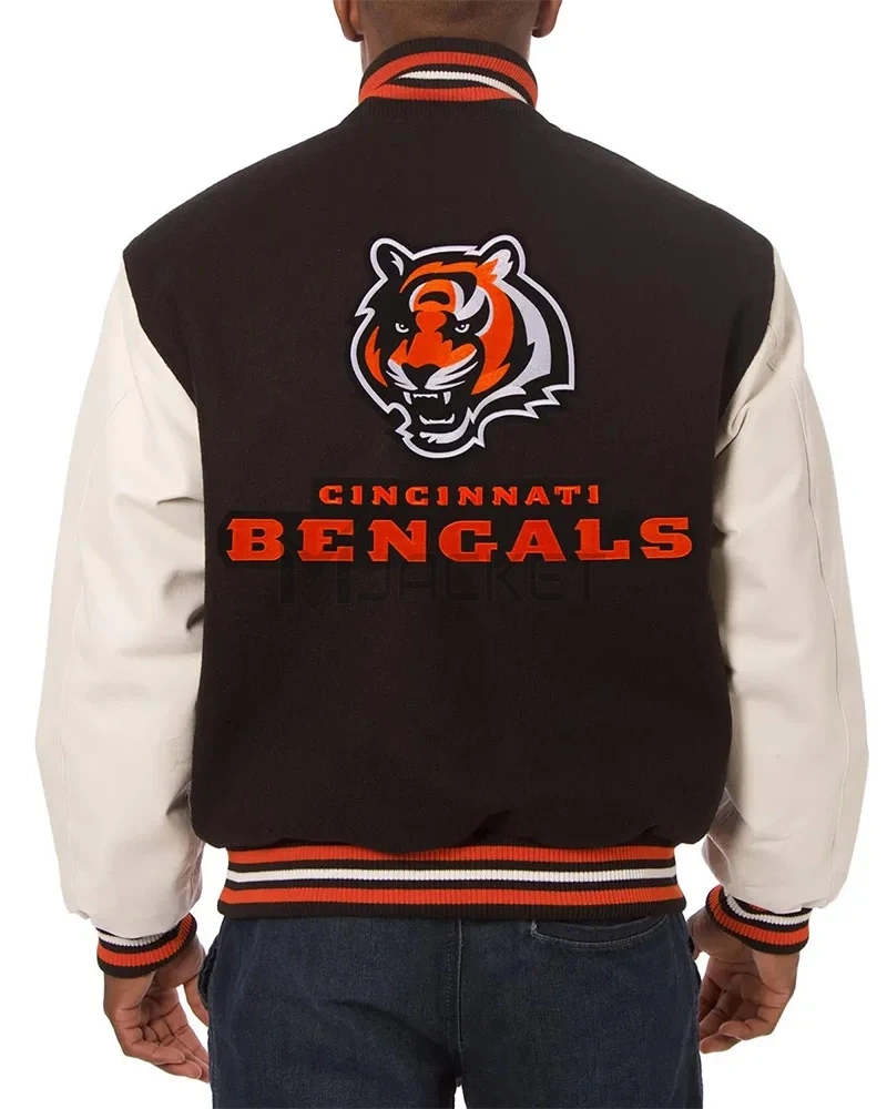Varsity Cincinnati Bengals Black and White Two-Tone Jacket - image 2